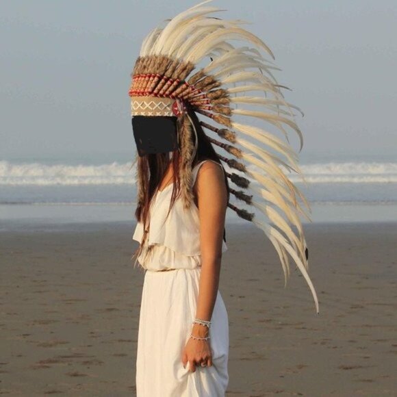 Stunning NAVAJO Custom Made Native American Headdress - Picture 5 of 9